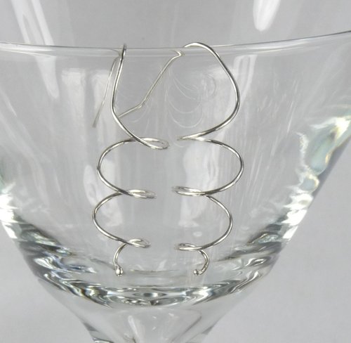 Spiral Earrings, Spiral Hoop earrings, 20 gauge sterling silver wire