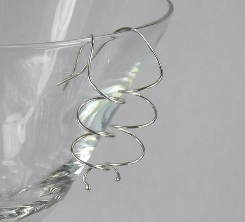 Spiral Earrings, Spiral Hoop earrings, 20 gauge sterling silver wire