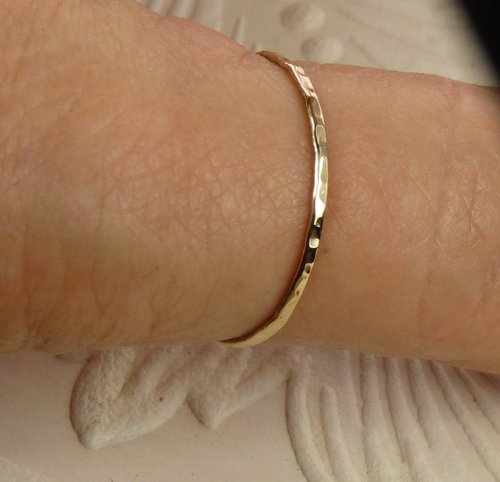 Gold Thumb ring, Stacking ring, Women's Ring, G F  Skinny Ring