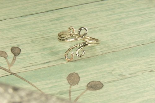 Thumb Ring, Bypass ring, Wind Symbol Ring, Boho Ring, 16 gauge Double wire