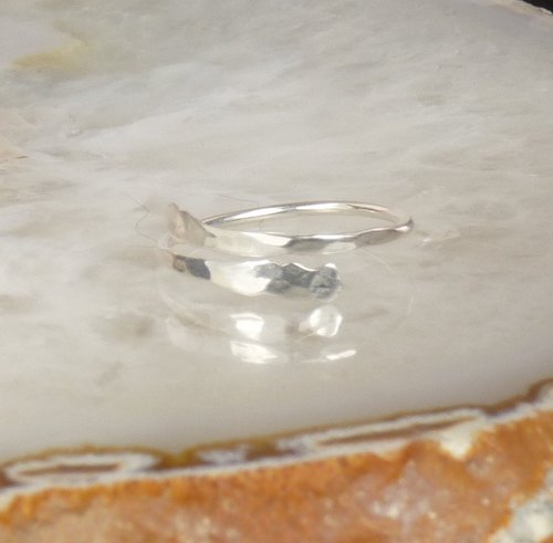 Toe Ring, Sterling Silver crossover,Adjustable Toe ring, Hammered Ring, Body Jewelry