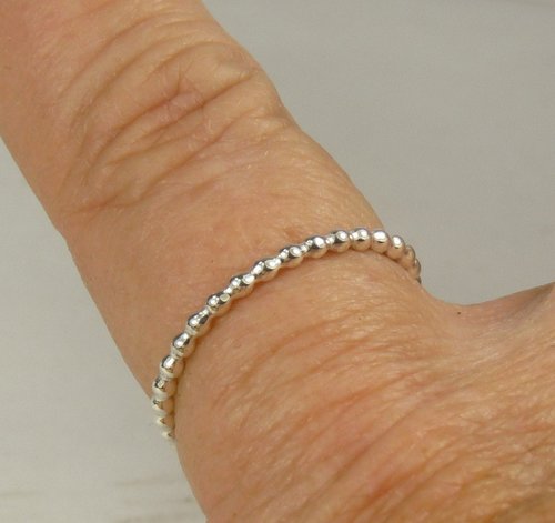Sterling Silver Bead Ring, Bubble ring,925 Sterling Silver