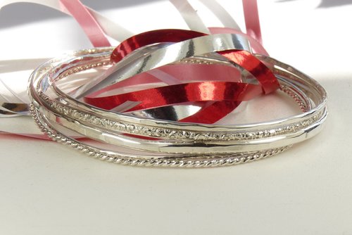 Bangle, Pattern Bangle, Sterling Silver Bangle,3 Bangles