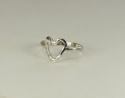Pinky Ring,Knuckle Ring,Midi Ring, Heart ring,Sterling Silver