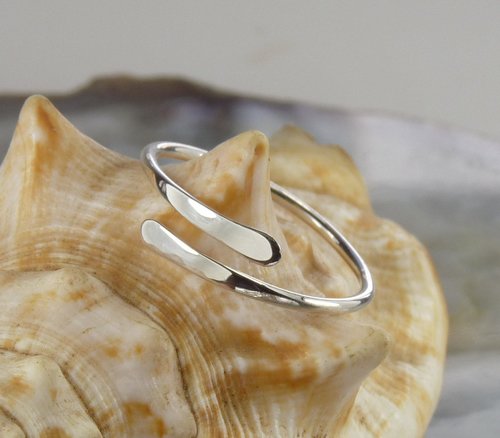 Thumb Ring, Bypass ring, Smooth Wrap Ring, Midi Ring 16 gauge wire