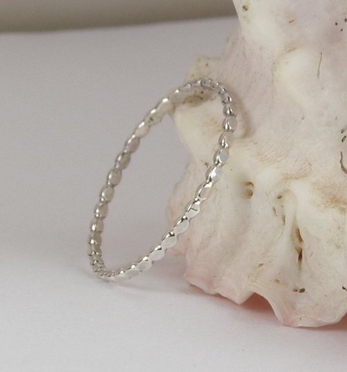 Beaded ring, Sterling Silver ring,  Midi Ring