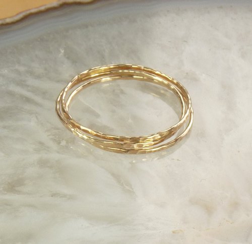 Gold Stack ring,Skinny Ring, 20 gauge, Minimalist ring, Boho Style