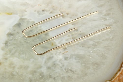 Rectangle Earrings, Gold Fill earrings,  Hammered Dangle Earrings, Geometric Hoops