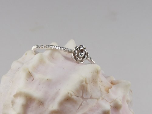 Rose Ring-Sterling Silver Rose ring-18 gauge- Silver Ring-Silver Ring