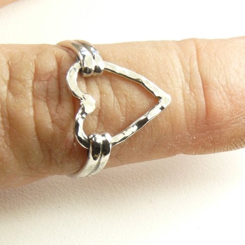 Sterling Silver Ring, Heart ring, Midi Ring, Boho Style Rings