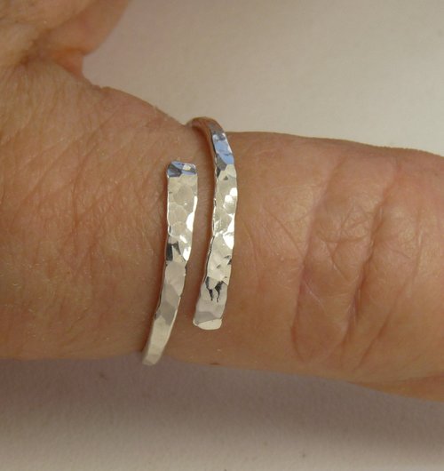 Crossover Ring,Adjustable  Ring,14 Gauge, Sterling Silver,Men's or women's Ring, Boho ring