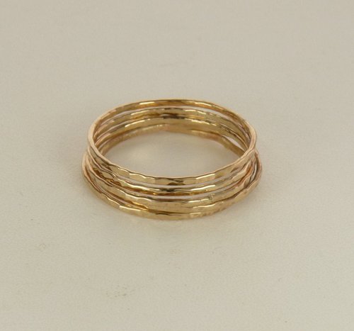 Stack rings,18 gauge Rings, stacking rings, Boho Style,Gold Rings