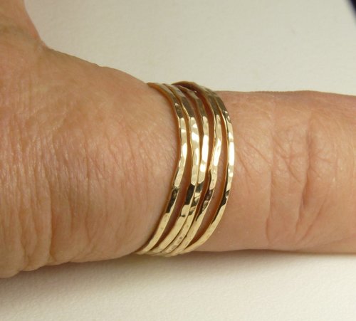Stack rings,18 gauge Rings, stacking rings, Boho Style,Gold Rings