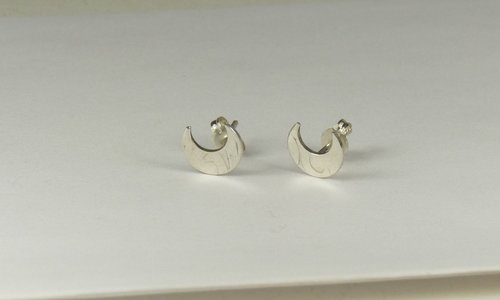 Crescent Moon Earrings, Stud Earrings, Sterling Silver Earrings