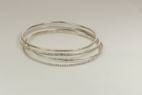 Bangles,Sterling Silver Bangles, 4  Bangles