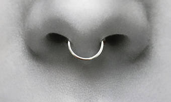 Septum Ring, Fake Septum, Sterling Silver-Gold nose ring-Faux Nose Ring
