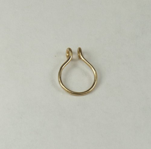 Septum Ring, Fake Septum, Sterling Silver-Gold nose ring-Faux Nose Ring