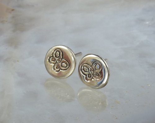 Stud earrings,  Butterfly,  Sterling Silver Earrings,  Minimal Earrings