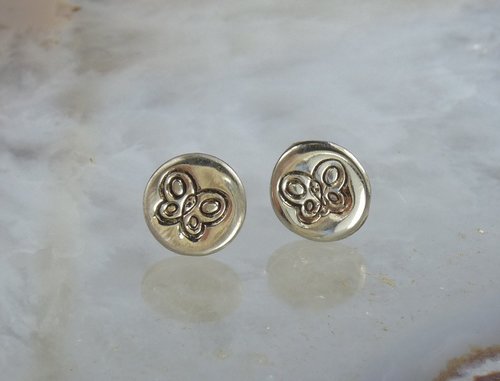 Stud earrings,  Butterfly,  Sterling Silver Earrings,  Minimal Earrings