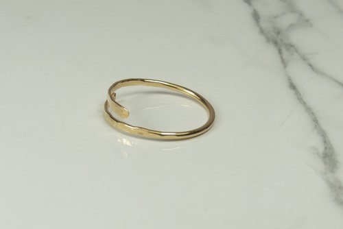 Thumb Ring, Bypass ring, Gold Filled ring, 16 Gauge Adjustable  Ring, Midi ring
