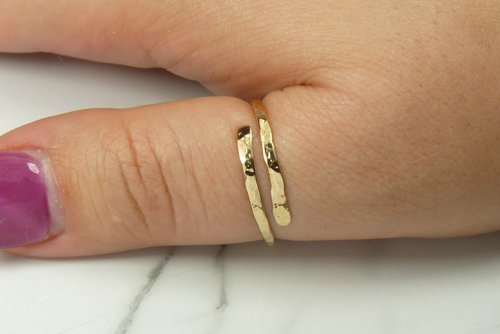 Thumb Ring, Bypass ring, Gold Filled ring, 16 Gauge Adjustable  Ring, Midi ring
