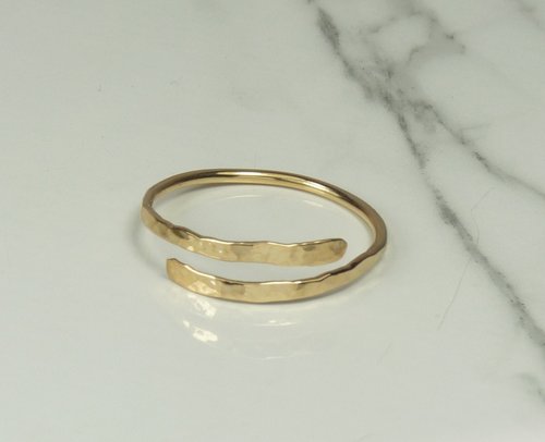 Thumb Ring, Bypass ring, Gold Filled ring, 16 Gauge Adjustable  Ring, Midi ring