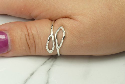 Wrap Ring,Thumb Ring, Adjustable Leaf Ring, Sterling Silver