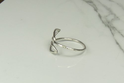 Wrap Ring,Thumb Ring, Adjustable Leaf Ring, Sterling Silver