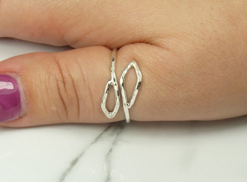 Wrap Ring,Thumb Ring, Adjustable Leaf Ring, Sterling Silver