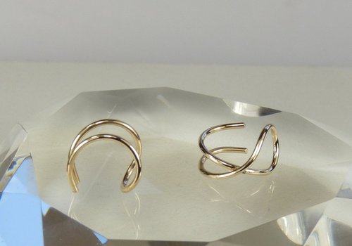 Criss Cross, Double Wire Cuff Earring, 18 Gauge, Gold Filled Earring,Helix Ear Cuff,  Boho earring