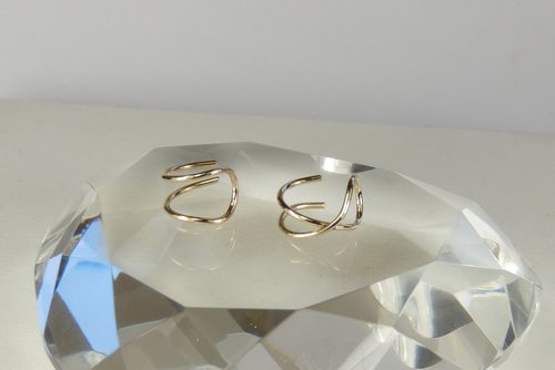 Criss Cross, Double Wire Cuff Earring, 18 Gauge, Gold Filled Earring,Helix Ear Cuff,  Boho earring