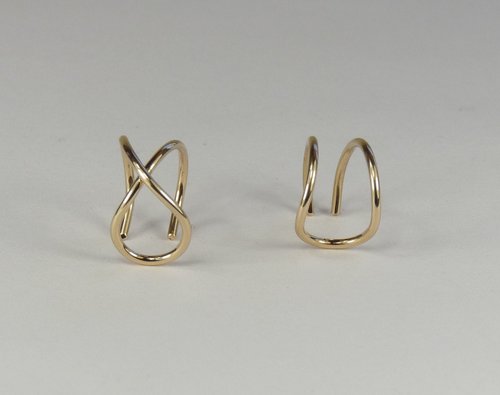 Criss Cross, Double Wire Cuff Earring, 18 Gauge, Gold Filled Earring,Helix Ear Cuff,  Boho earring
