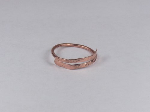 Copper Bypass ring, Copper ring,  Midi Ring, Hammered 16 gauge wire, Arthritis Ring