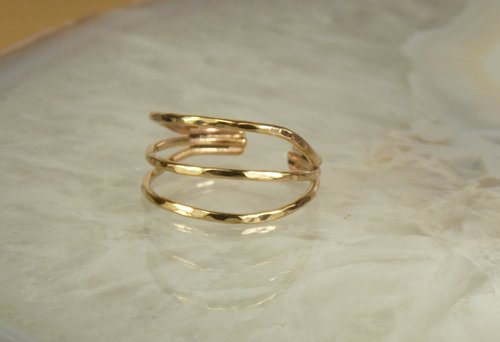 Toe Ring,14 kt Goldfill ring, Midi ring, Hammered Band Toe Ring