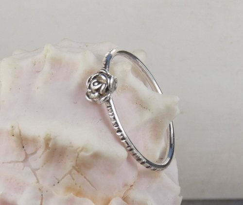 Rose Ring-Sterling Silver Rose ring-18 gauge- Silver Ring-Silver Ring