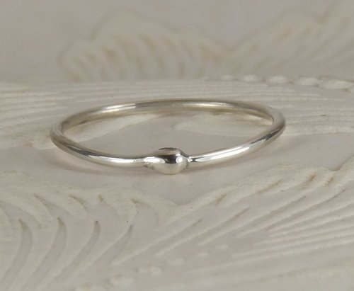 Sterling Silver Rain drop ring-16 gauge, Silver Ring