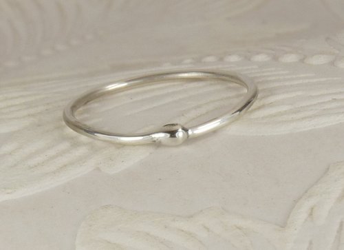 Sterling Silver Rain drop ring-16 gauge, Silver Ring