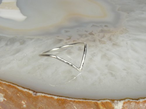 Chevron Ring, midi Ring,Thumb Ring, 16 gauge sterling silver