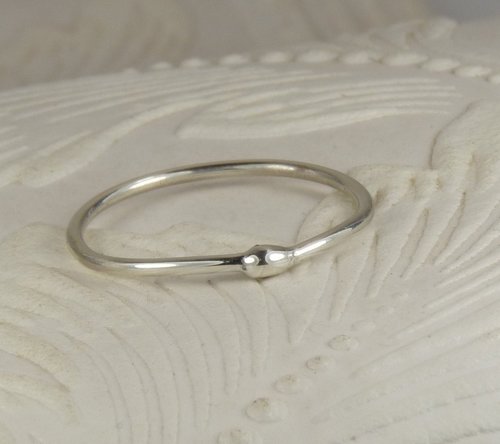 Sterling Silver Rain drop ring-16 gauge, Silver Ring