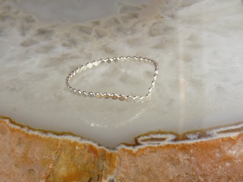 Thumb Ring, Beaded Chevron ring, Sterling Silver ring,  Midi Ring