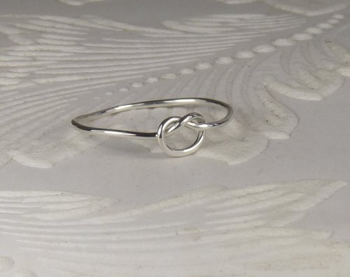 Sterling Silver Knot Ring, 18 gauge, Stacking Ring,Promise ring