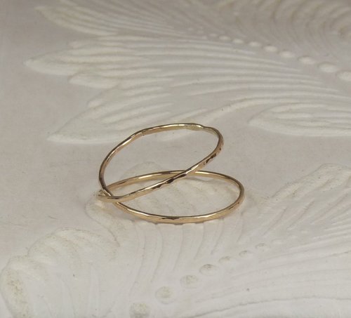 Criss Cross ring, Midi Ring, Gold Ring, X ring