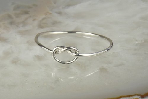 Sterling Silver Knot Ring, 18 gauge, Stacking Ring,Promise ring