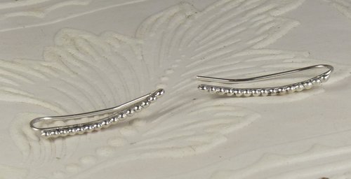 Ear Climber,  Sterling Silver Earring,  Bead earring