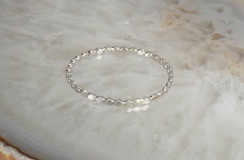 Beaded ring, Sterling Silver ring,  Midi Ring