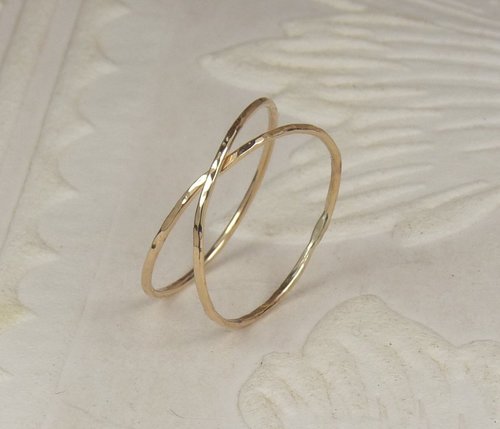 Criss Cross ring, Midi Ring, Gold Ring, X ring
