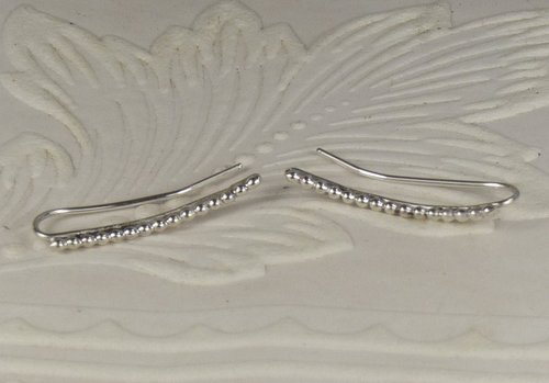 Ear Climber,  Sterling Silver Earring,  Bead earring