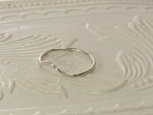 Sterling Silver Hammered Chevron Ring,Minimal Jewelry, Thumb ring,  16 gauge