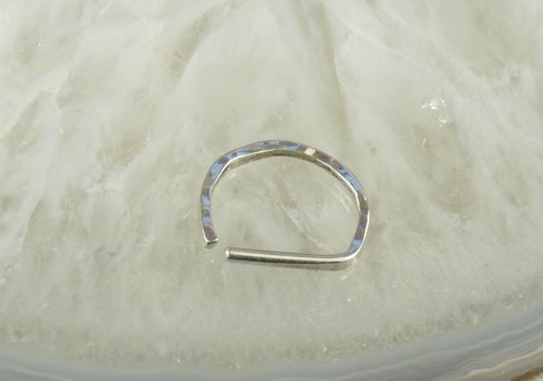 D Septum Ring, Sterling SilverNose Ring, 16 or 20 gauge Septum ring