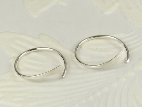 Sleeper Earrings, Tiny Hoops,Sterling Silver Hoop Earrings 20 gauge wire